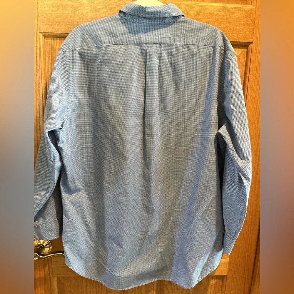 Polo Ralph Lauren Classic Fit Blue and White Check Button Down Shirt Size 17